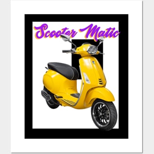 YELLOW COLOR SCOOTER MATIC Posters and Art